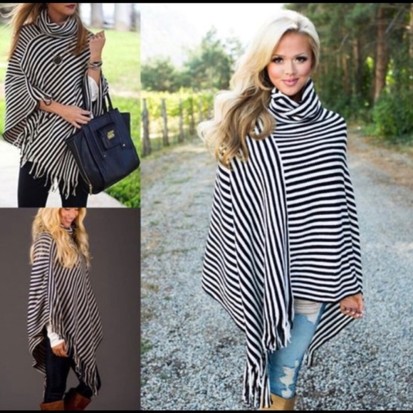 Perfectly Striped Poncho - Picture 2 of 4